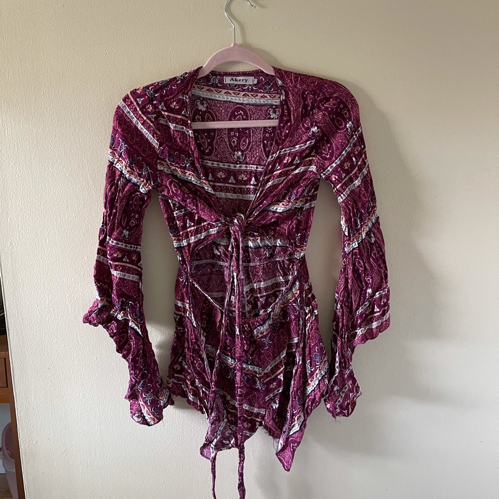 Flowy butterfly sleeve romper